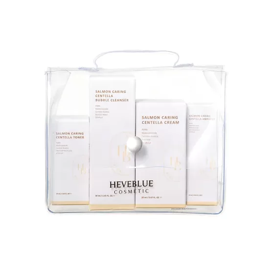 Mini kopšanas komplekts ar laša kaviāru un centellu HEVEBLUE Salmon Caring Centella Special Travel Kit Bag